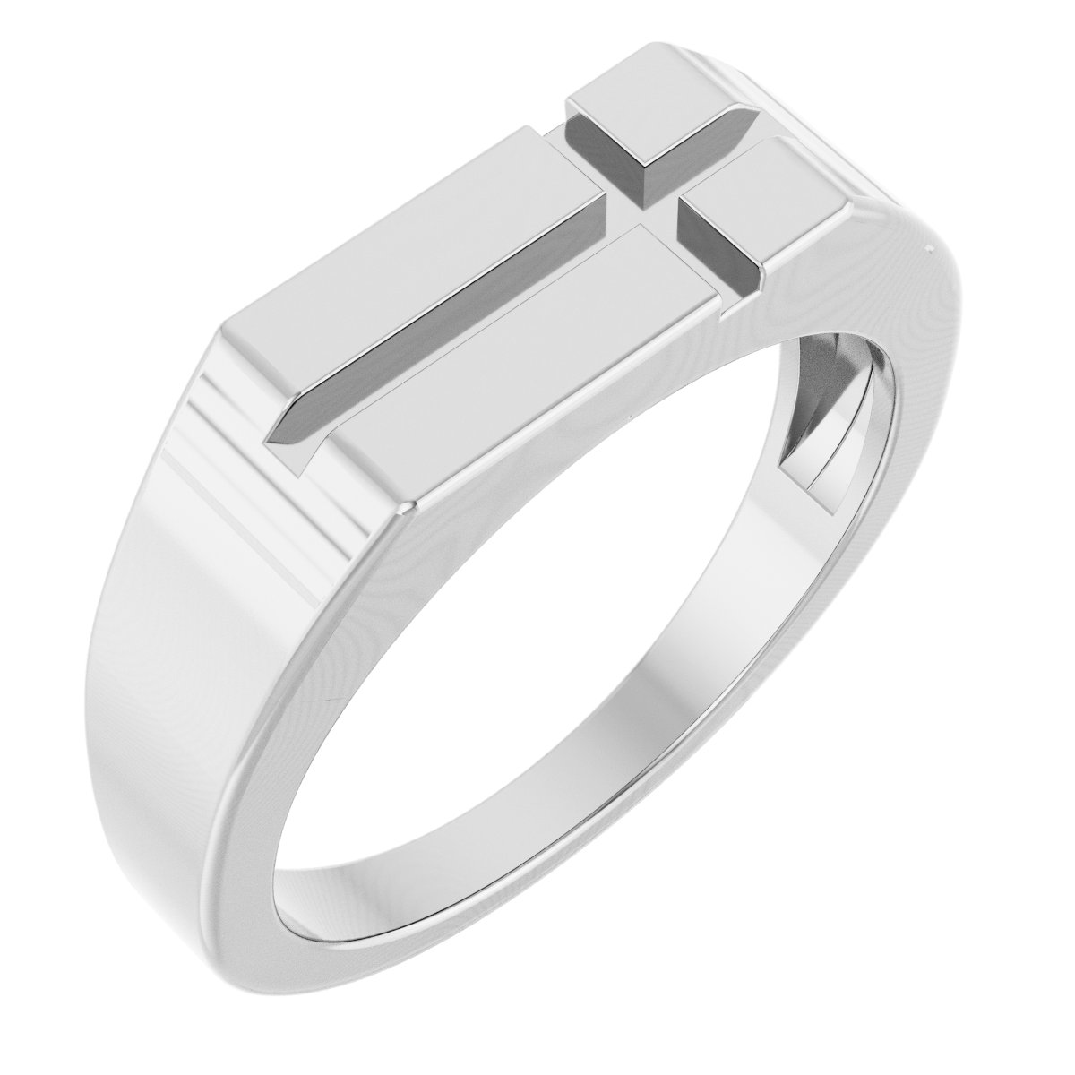 Platinum Rectangle Cross Signet Ring Ref 22286969