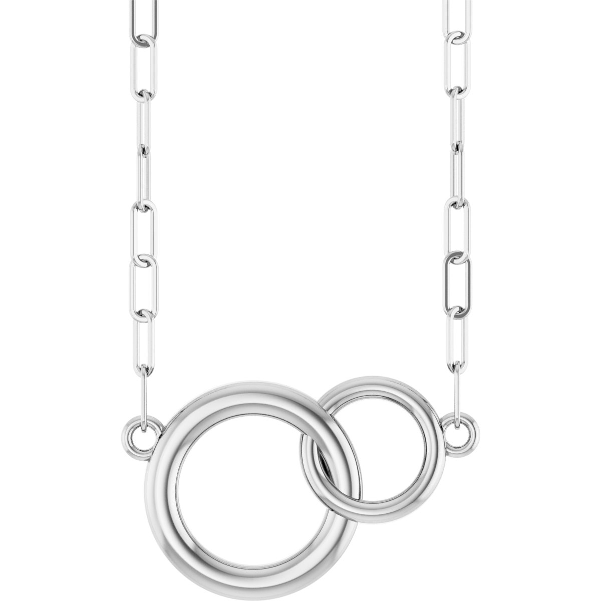 Sterling Silver  Interlocking Circle 18" Necklace