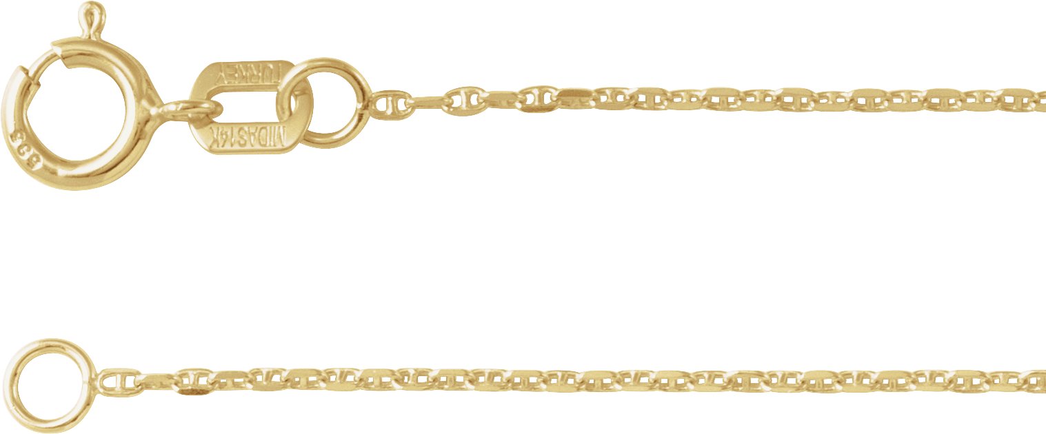 14K Yellow 1 mm Diamond Cut Anchor 7 inch Chain Ref 21774707