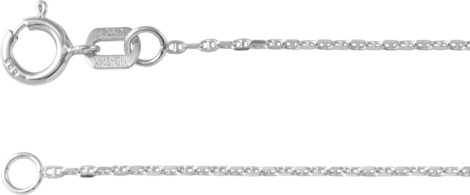 14K White 1 mm Diamond Cut Anchor 7 inch Chain Ref 21774715