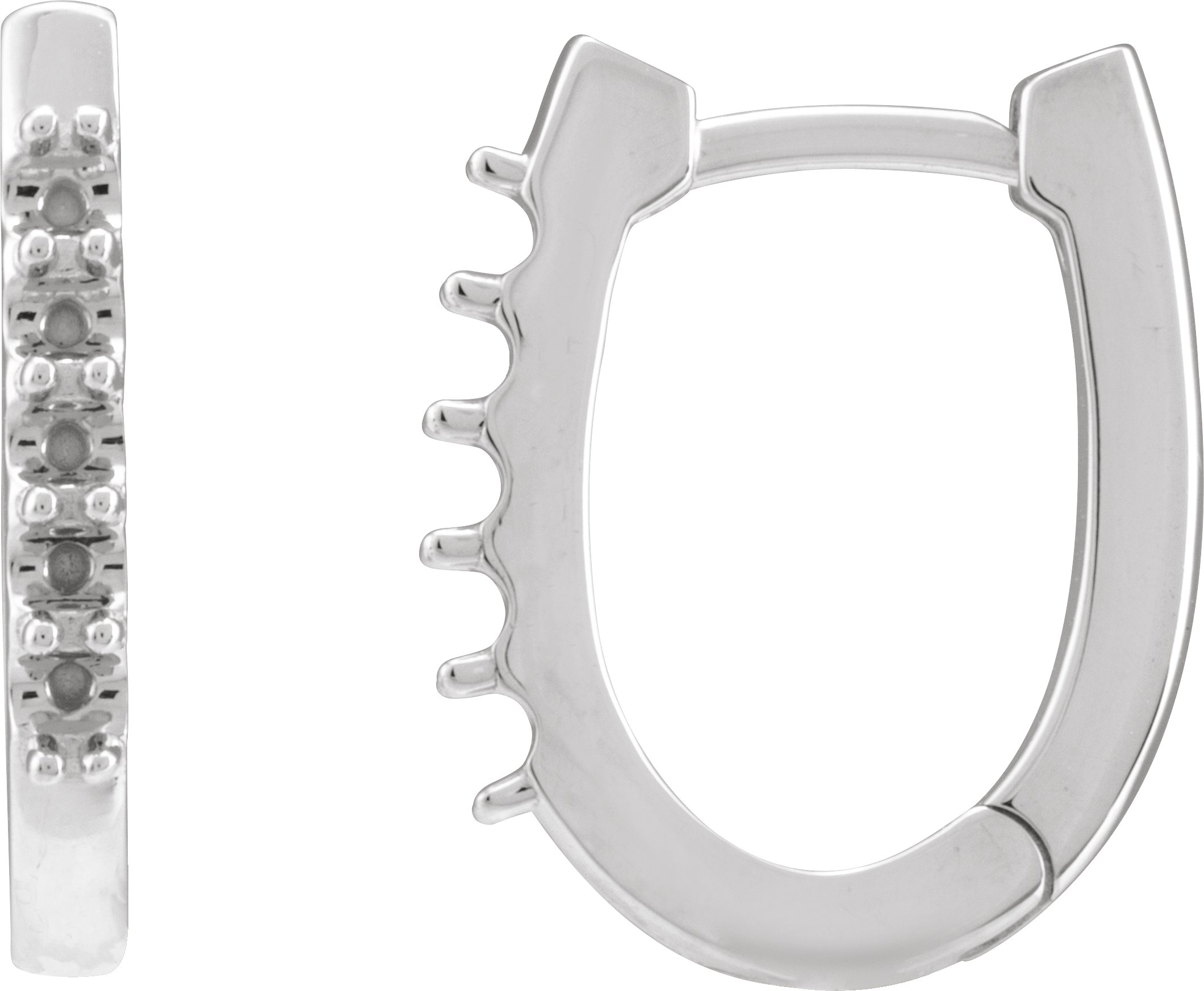 Accented U-Hoop Earrings