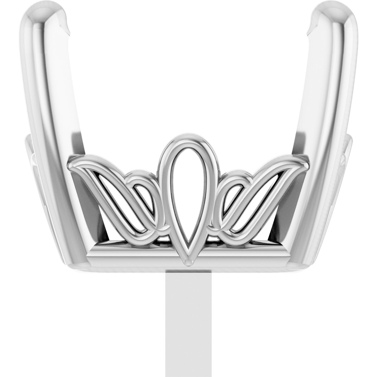 4-Prong Tapered Scroll Peg Setting