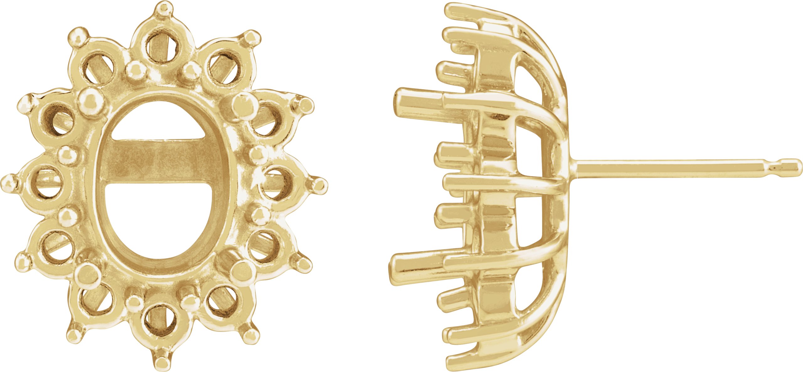 Oval 4-Prong Halo-Style Earrings