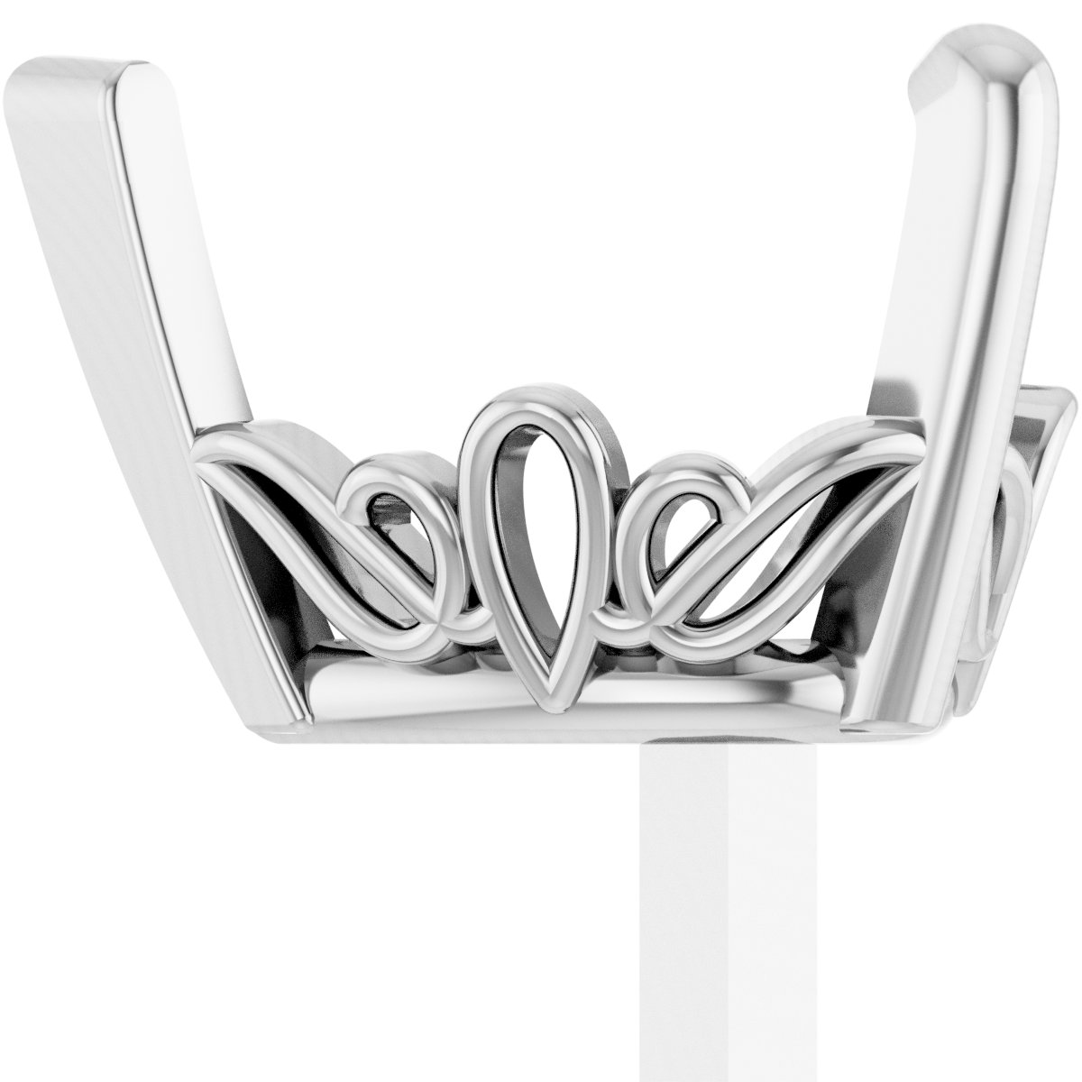 4-Prong Tapered Scroll Peg Setting
