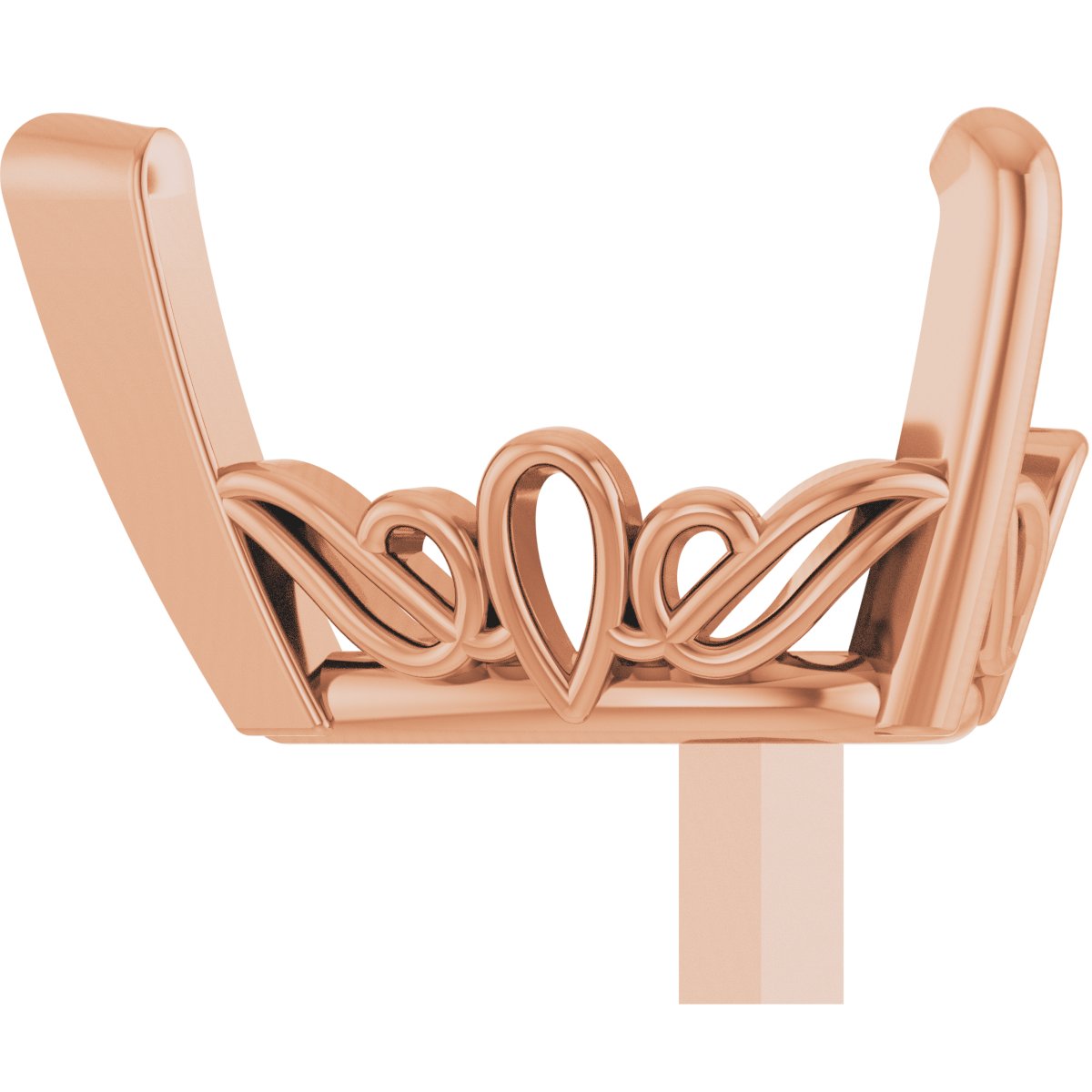 4-Prong Tapered Scroll Peg Setting