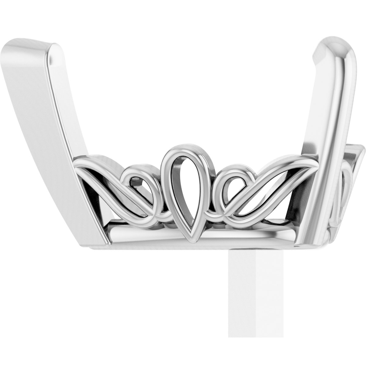 4-Prong Tapered Scroll Peg Setting