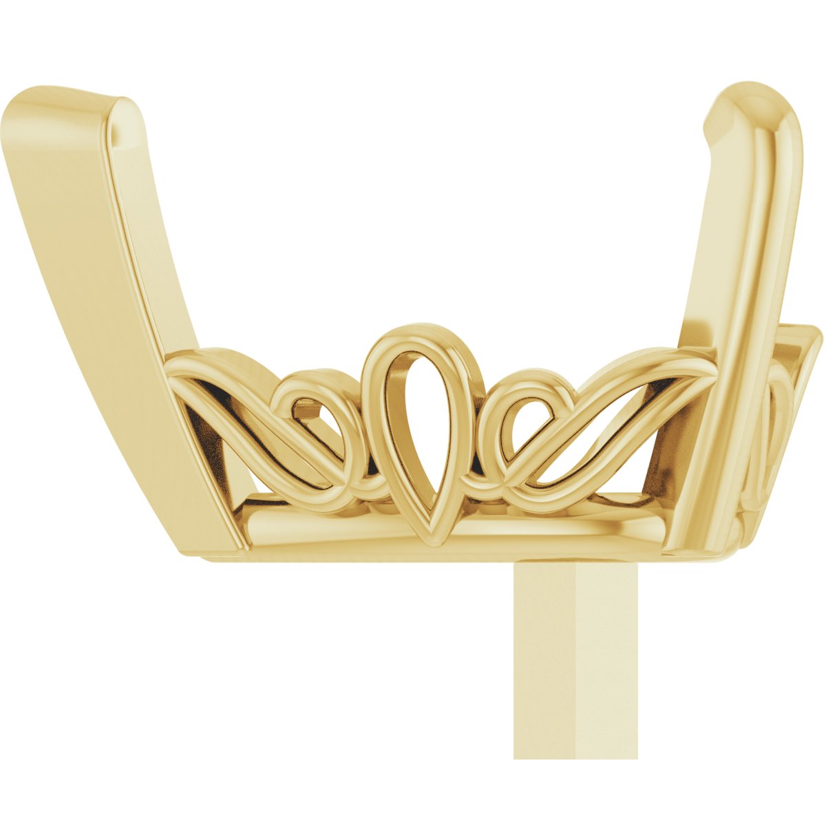 4-Prong Tapered Scroll Peg Setting