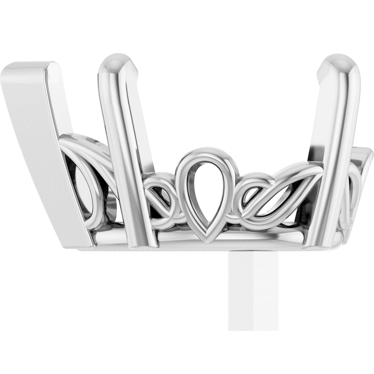 4-Prong Tapered Scroll Peg Setting