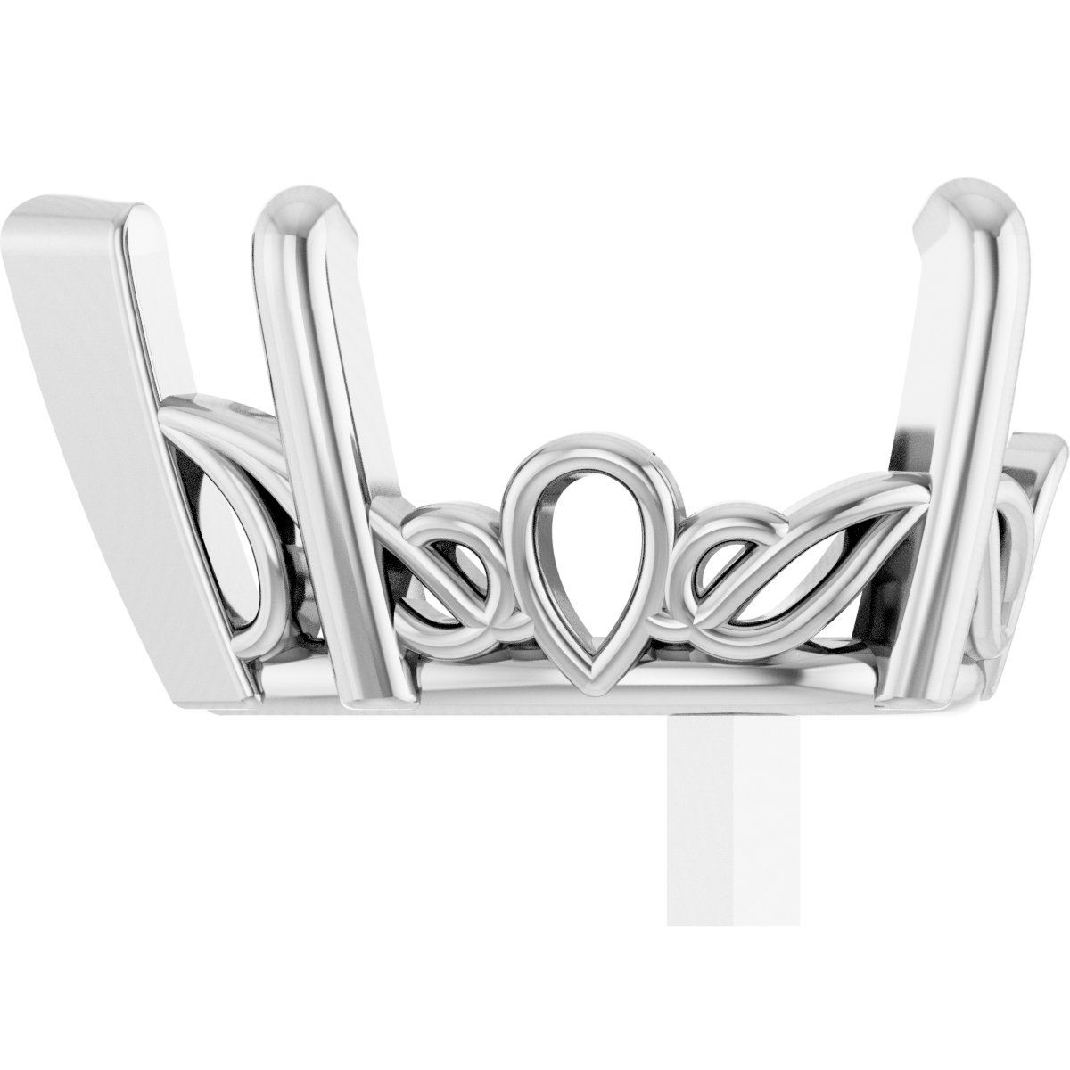 4-Prong Tapered Scroll Peg Setting