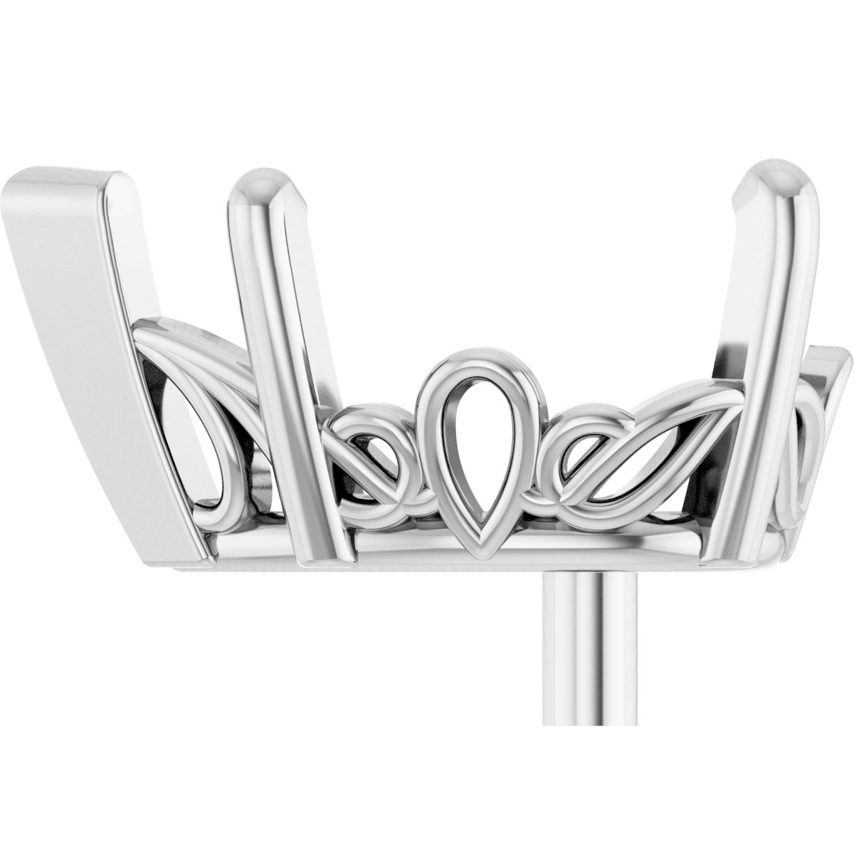 4-Prong Tapered Scroll Peg Setting