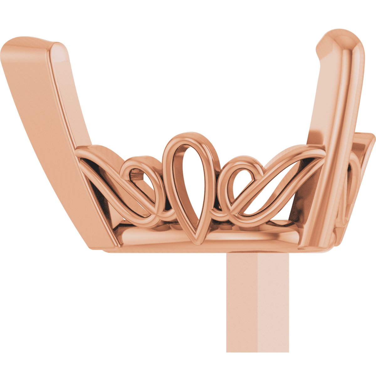 4-Prong Tapered Scroll Peg Setting