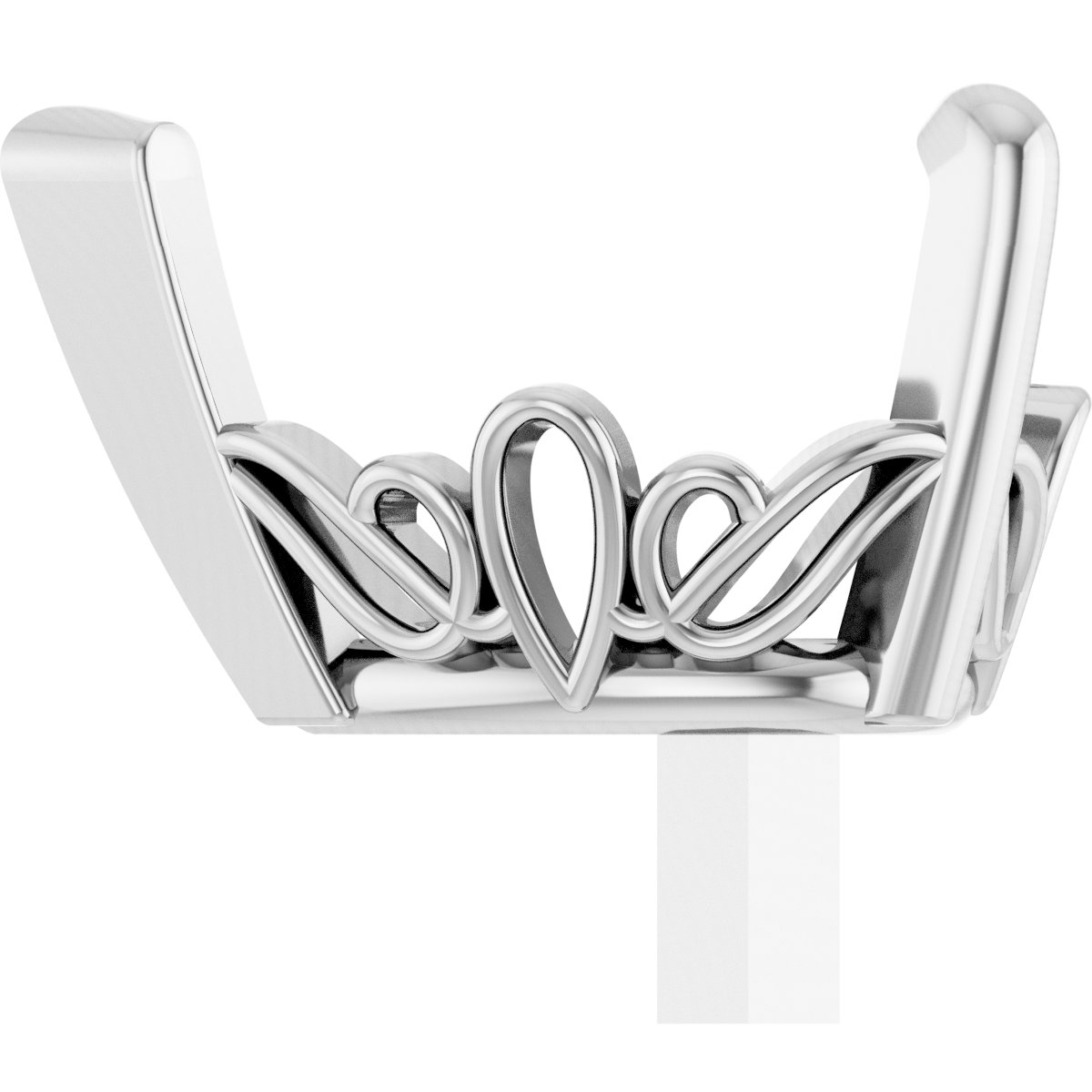 4-Prong Tapered Scroll Peg Setting