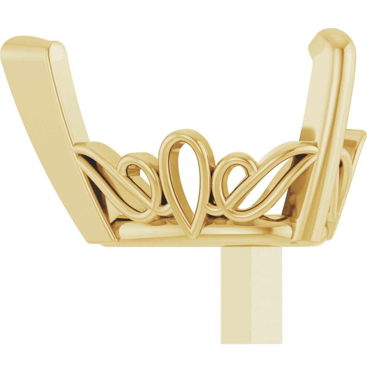 4-Prong Tapered Scroll Peg Setting