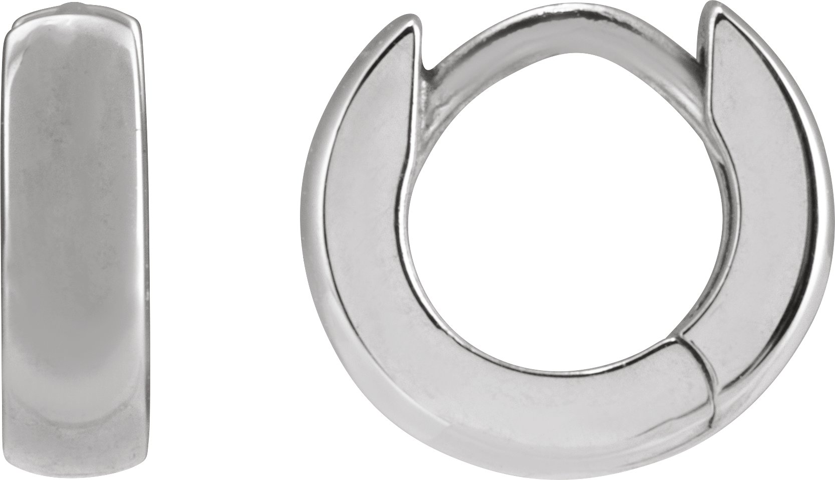 14K White 8 mm Hoop Earring