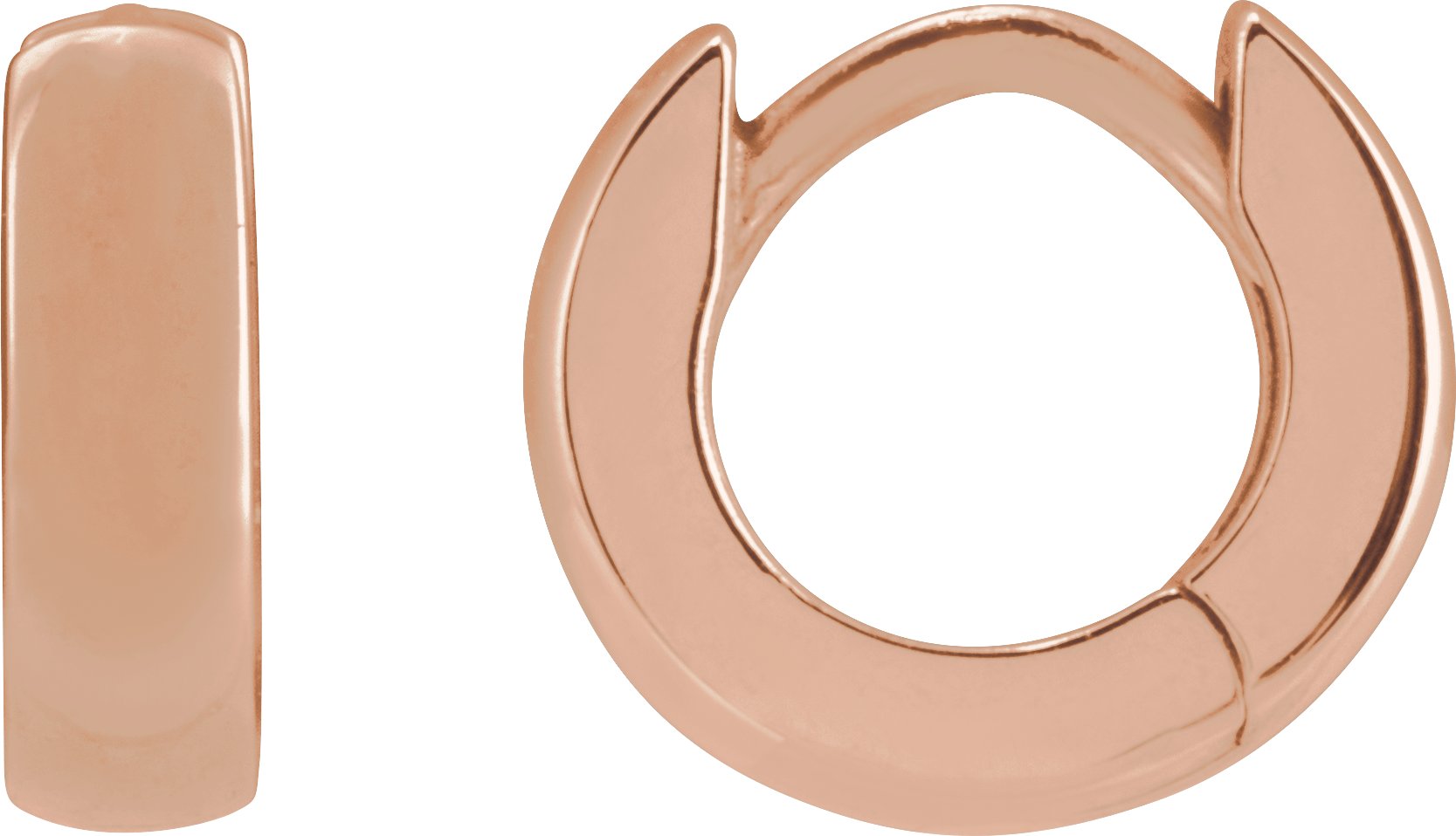 14K Rose 8 mm Hoop Earring