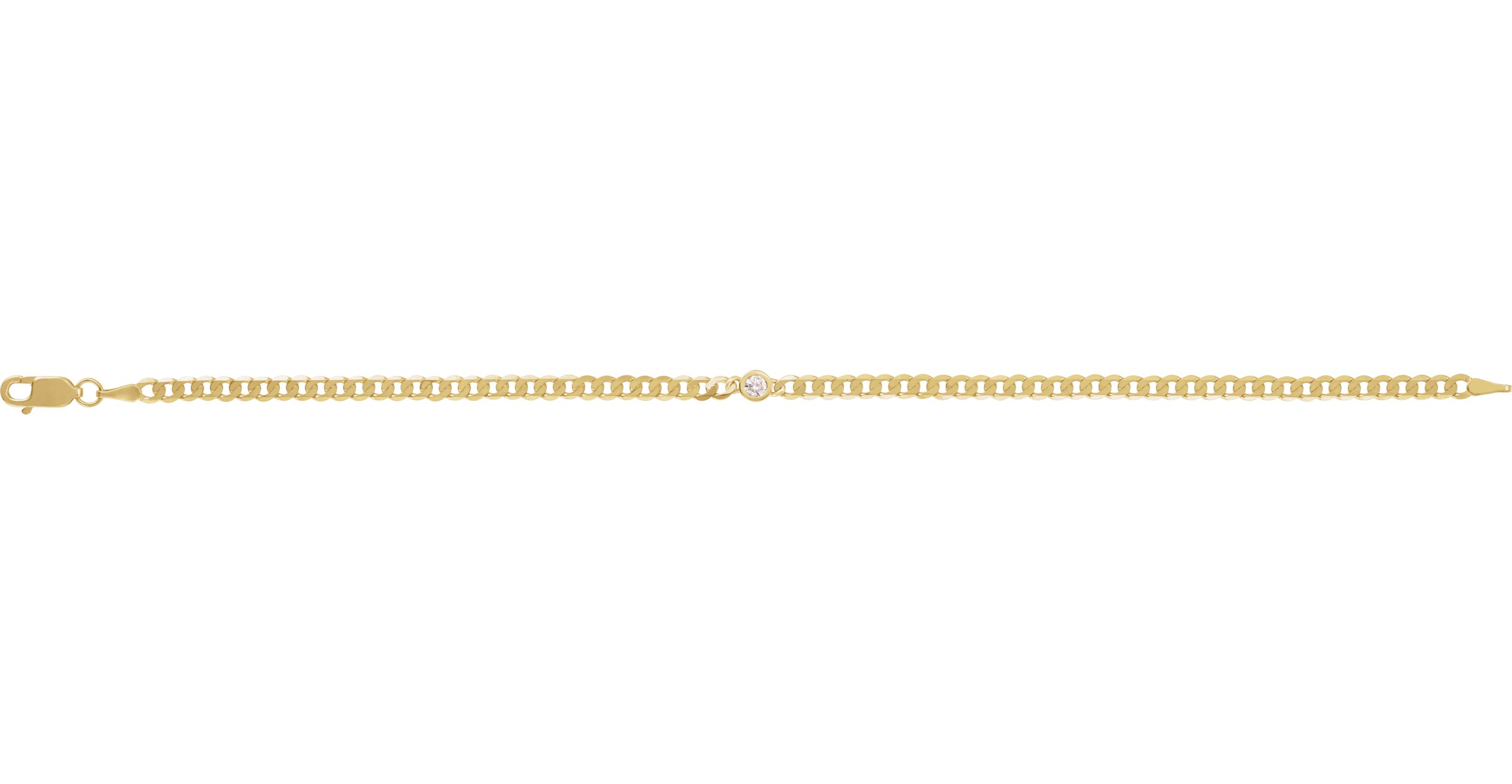 14K Yellow 1/10 CT Lab-Grown Diamond Link 7 Bracelet