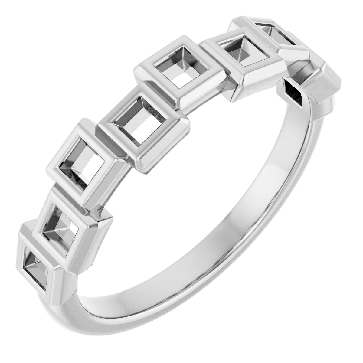 Bezel-Set Nine-Stone Anniversary Band