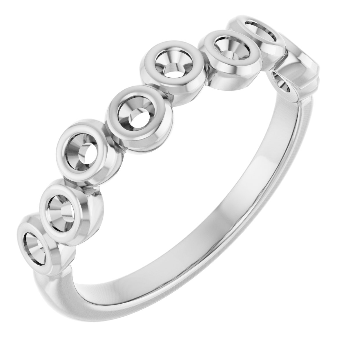 Bezel-Set Nine-Stone Anniversary Band
