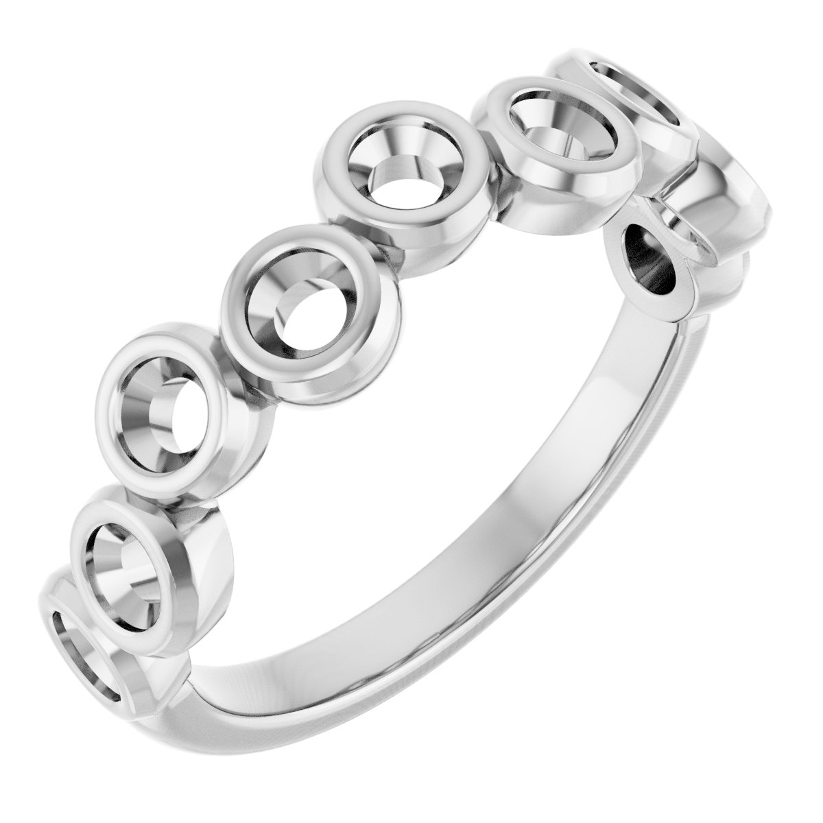 Bezel-Set Nine-Stone Anniversary Band