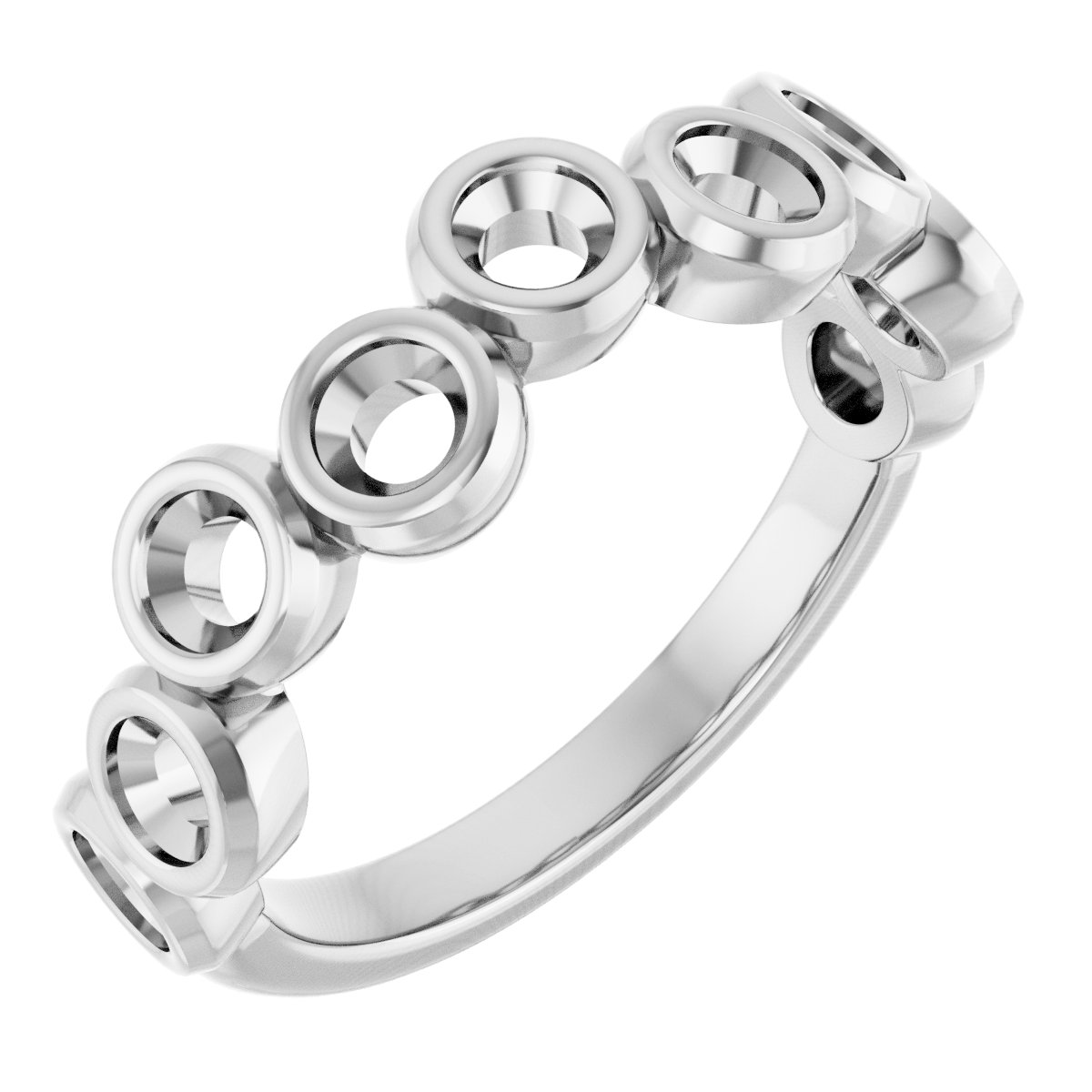 Bezel-Set Nine-Stone Anniversary Band