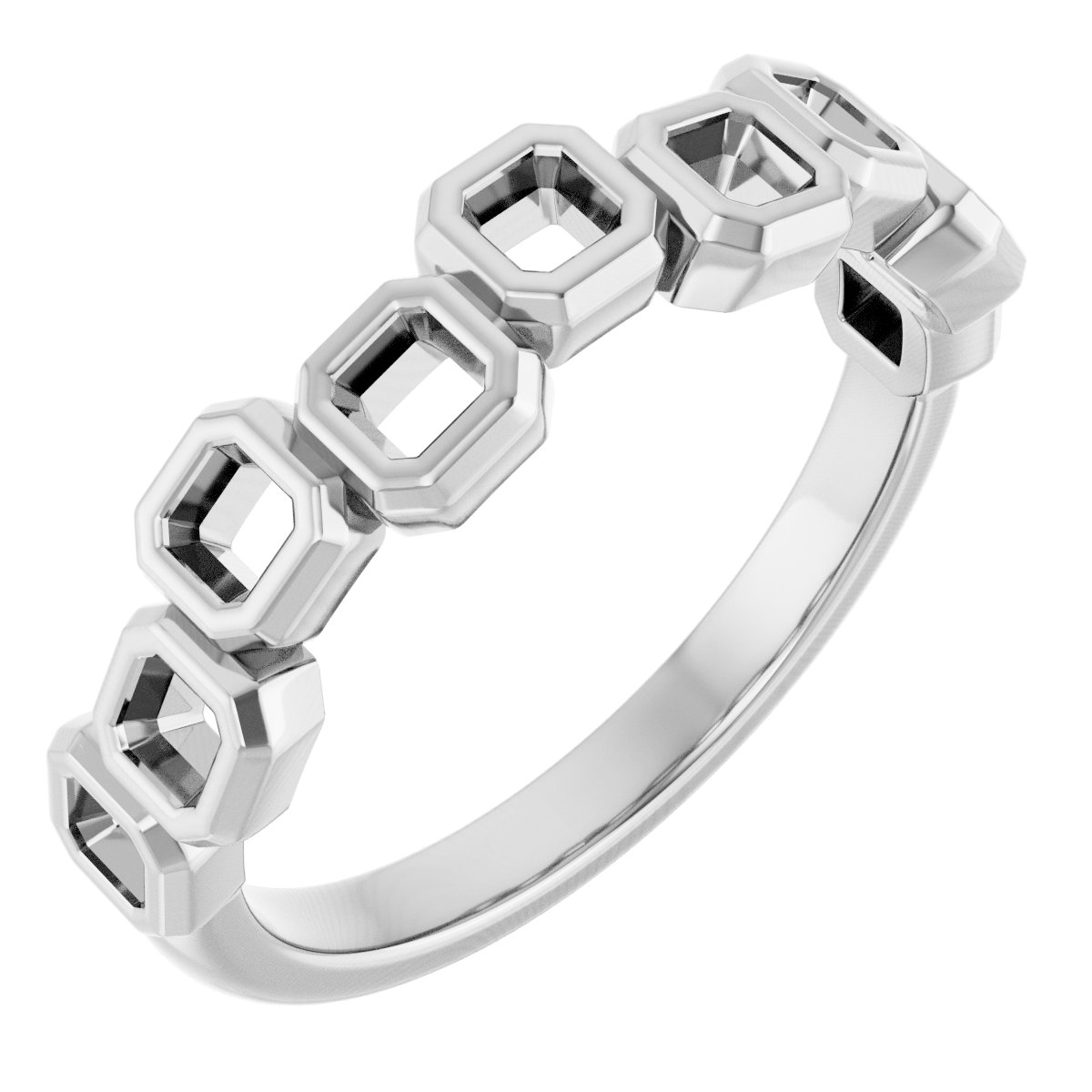Bezel-Set Nine-Stone Anniversary Band