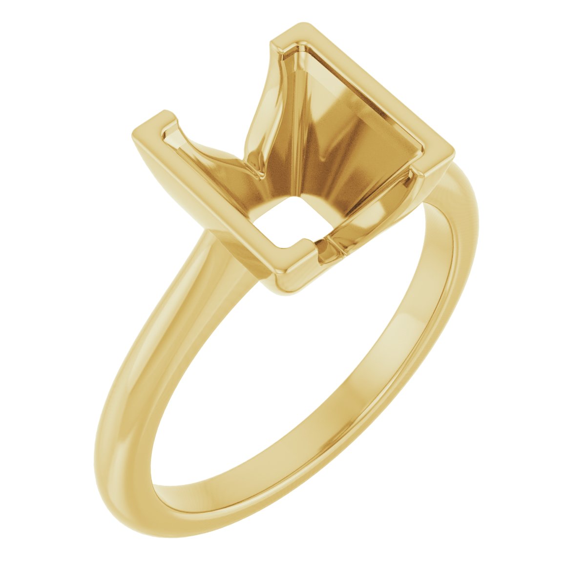 Half-Bezel Solitaire Engagement Ring