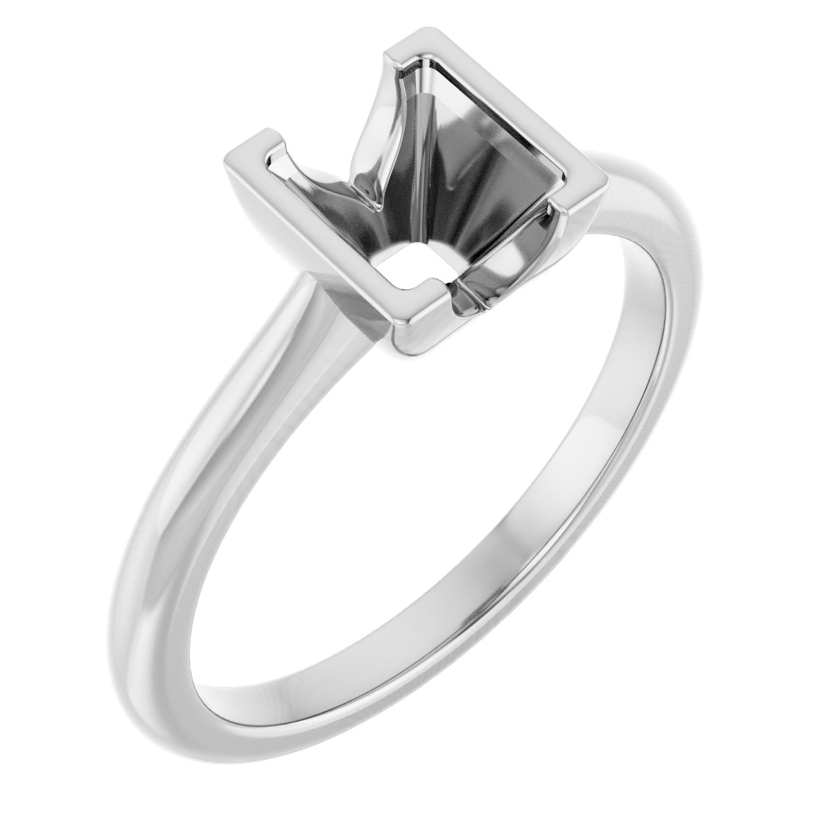 Half-Bezel Solitaire Engagement Ring