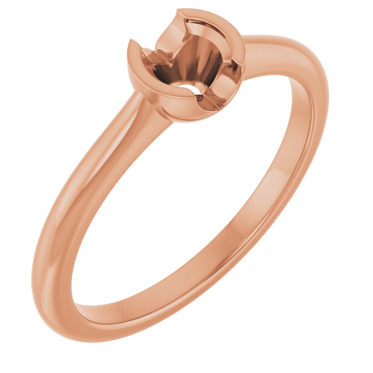 Half-Bezel Solitaire Engagement Ring