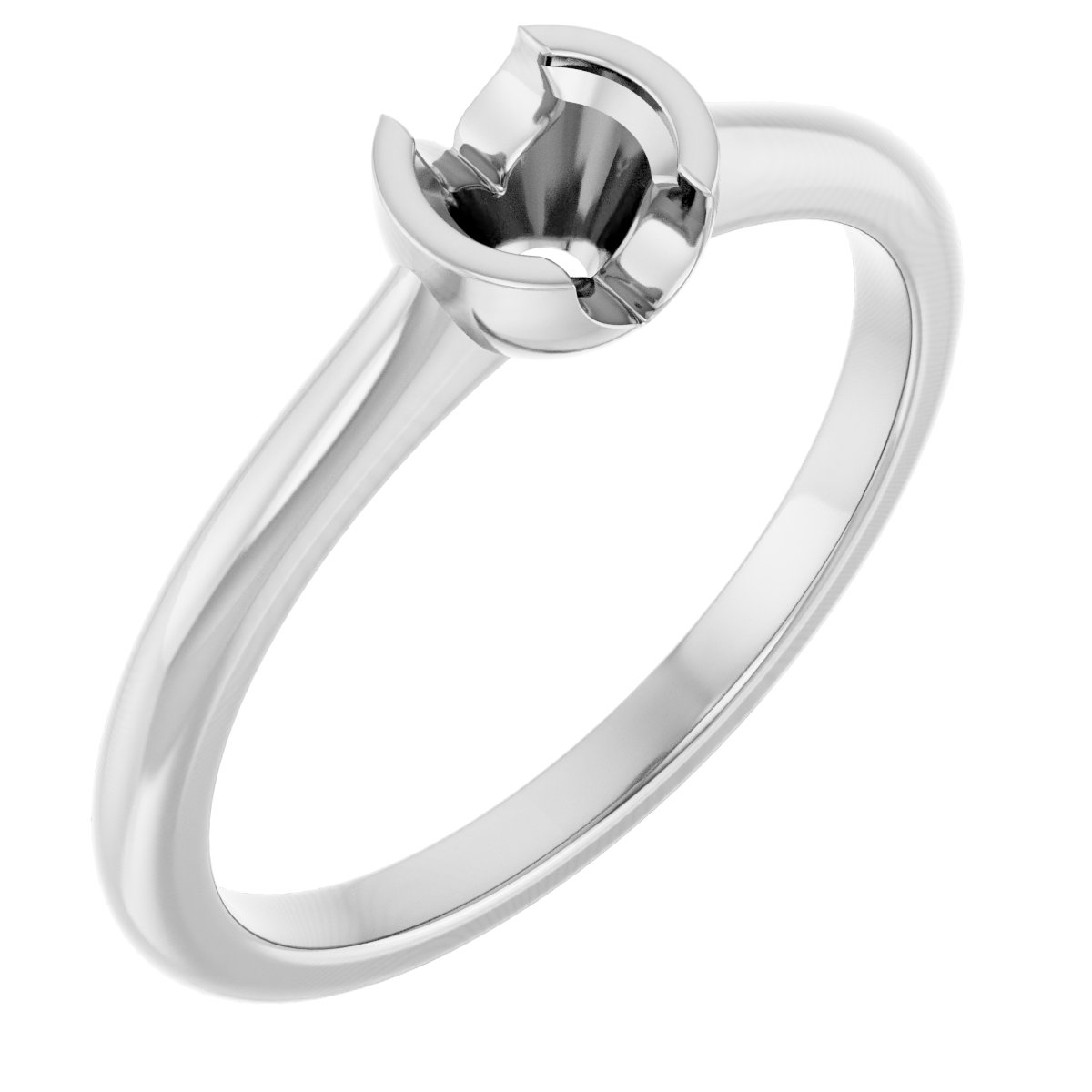 Half-Bezel Solitaire Engagement Ring