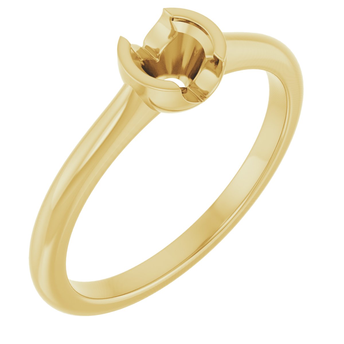 Half-Bezel Solitaire Engagement Ring
