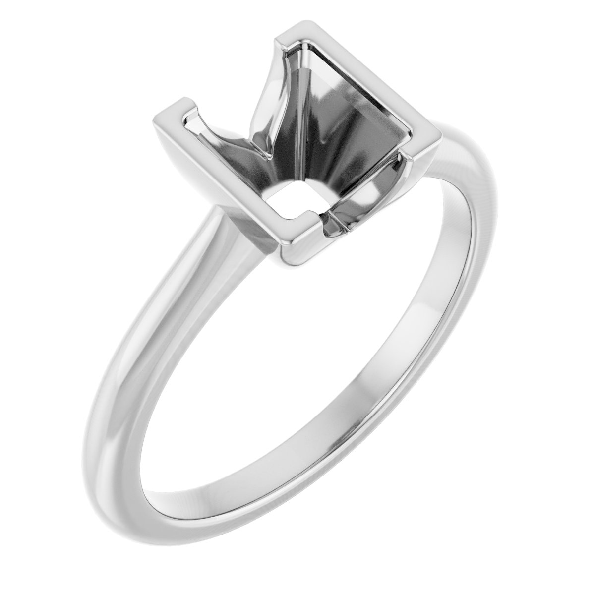 Half-Bezel Solitaire Engagement Ring