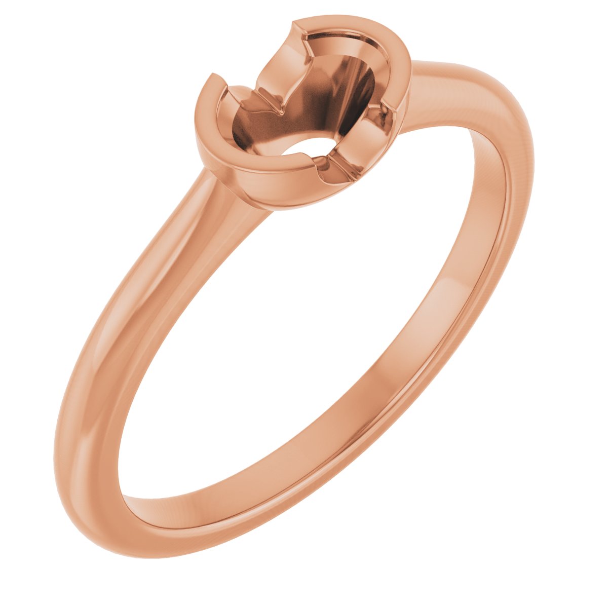Half-Bezel Solitaire Engagement Ring