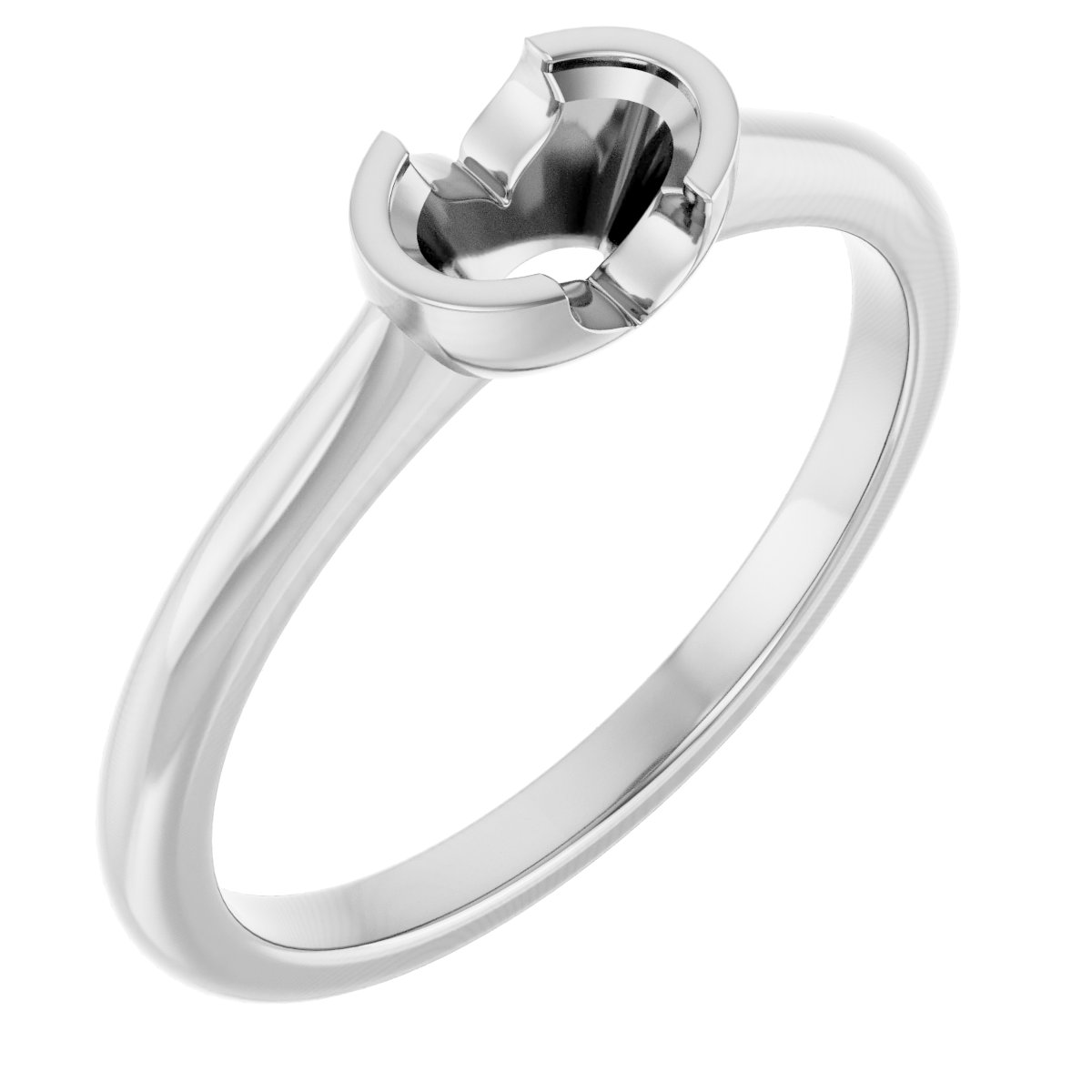 Half-Bezel Solitaire Engagement Ring