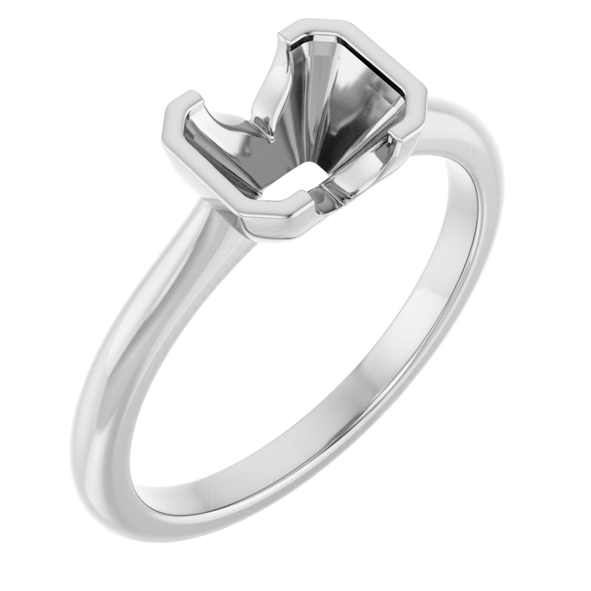 Half-Bezel Solitaire Engagement Ring