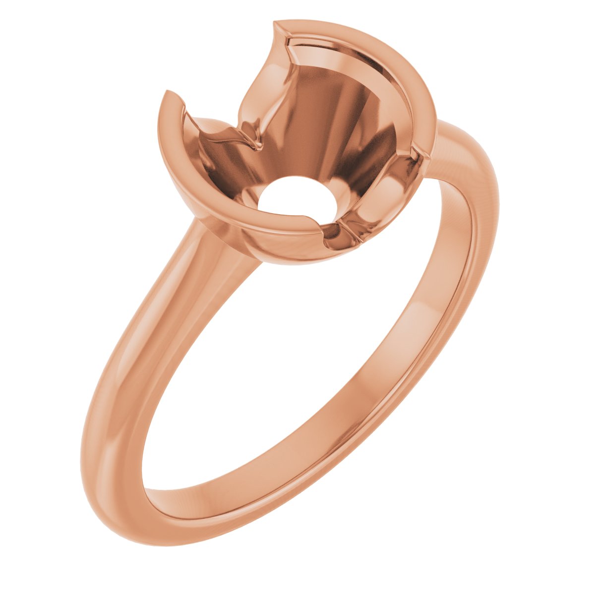 Half-Bezel Solitaire Engagement Ring