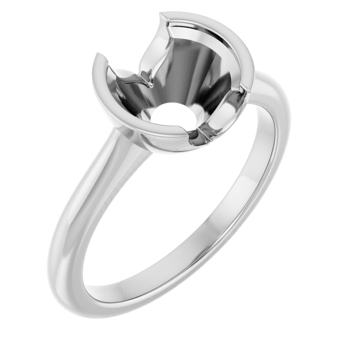 Half-Bezel Solitaire Engagement Ring