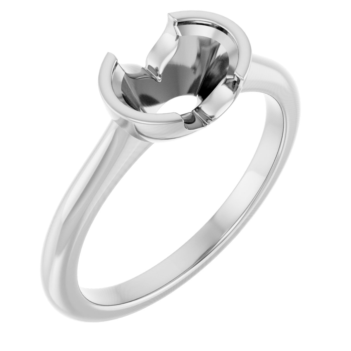Half-Bezel Solitaire Engagement Ring