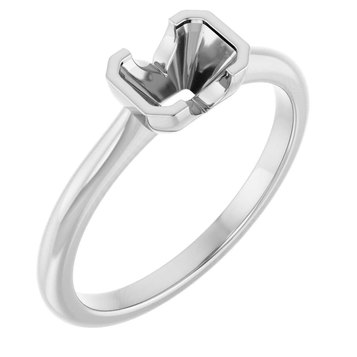Half-Bezel Solitaire Engagement Ring