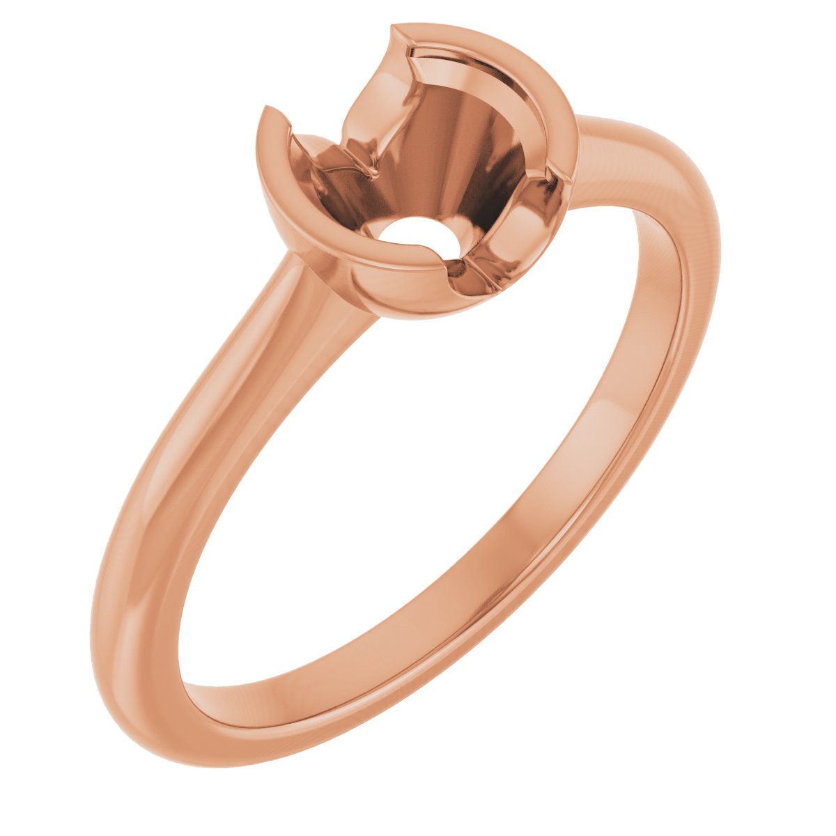 Half-Bezel Solitaire Engagement Ring