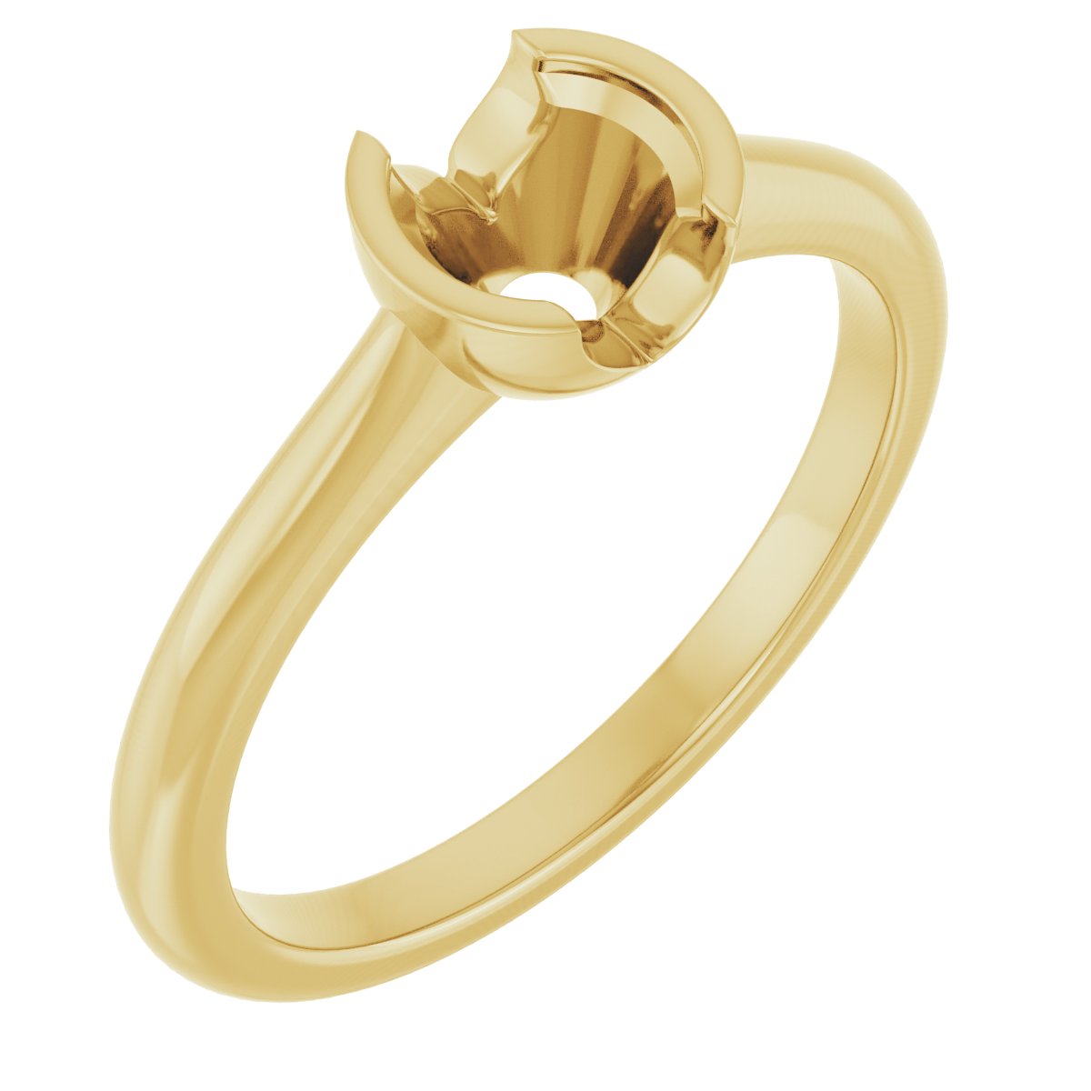 Half-Bezel Solitaire Engagement Ring