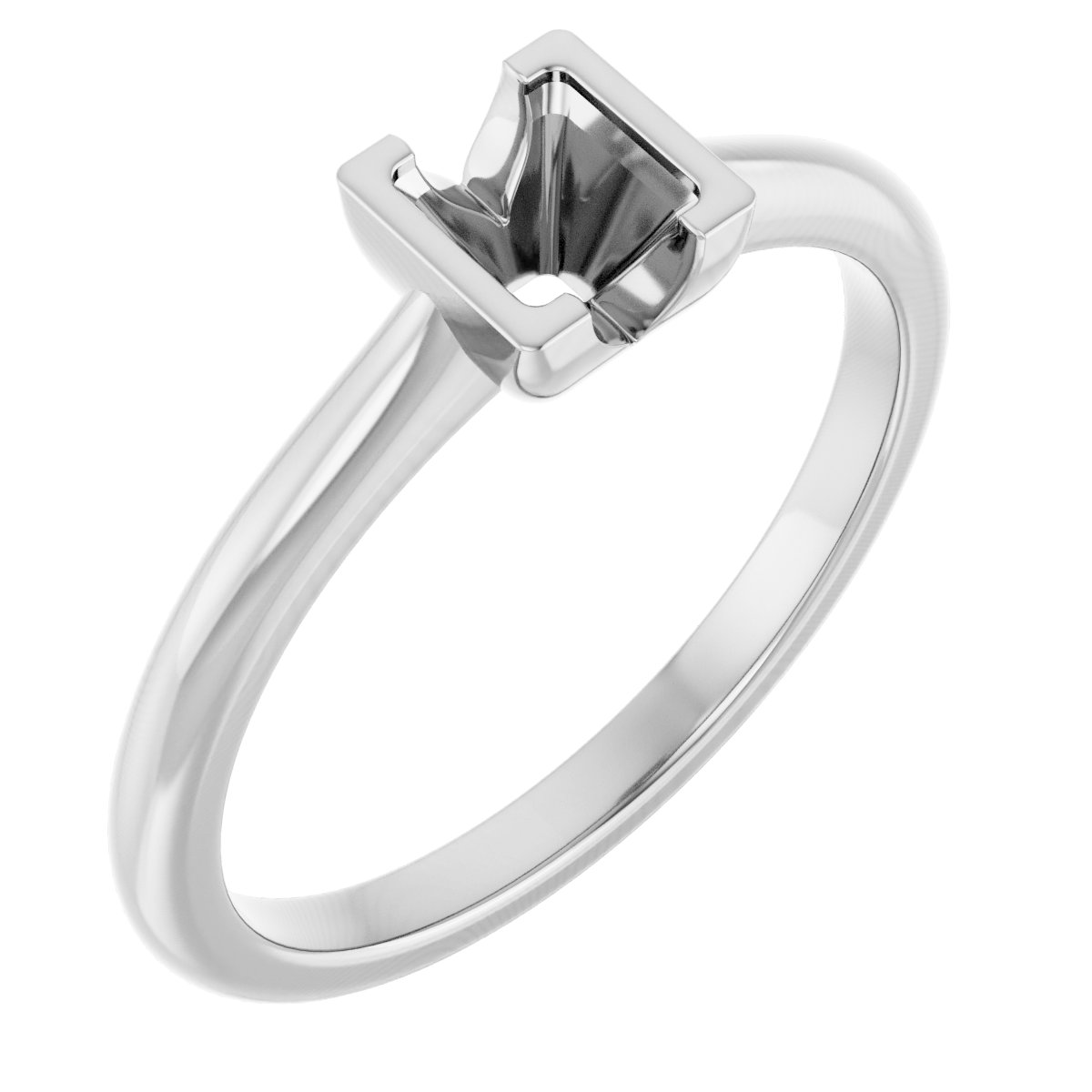Half-Bezel Solitaire Engagement Ring