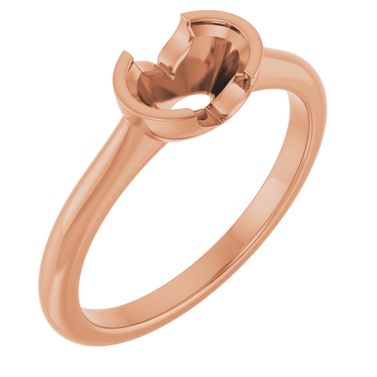 Half-Bezel Solitaire Engagement Ring