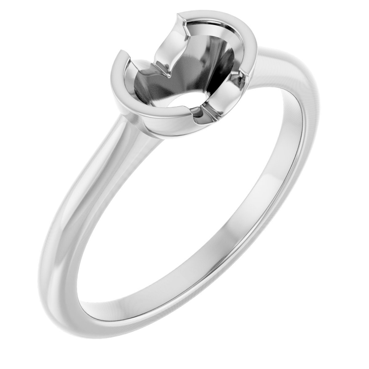 Half-Bezel Solitaire Engagement Ring