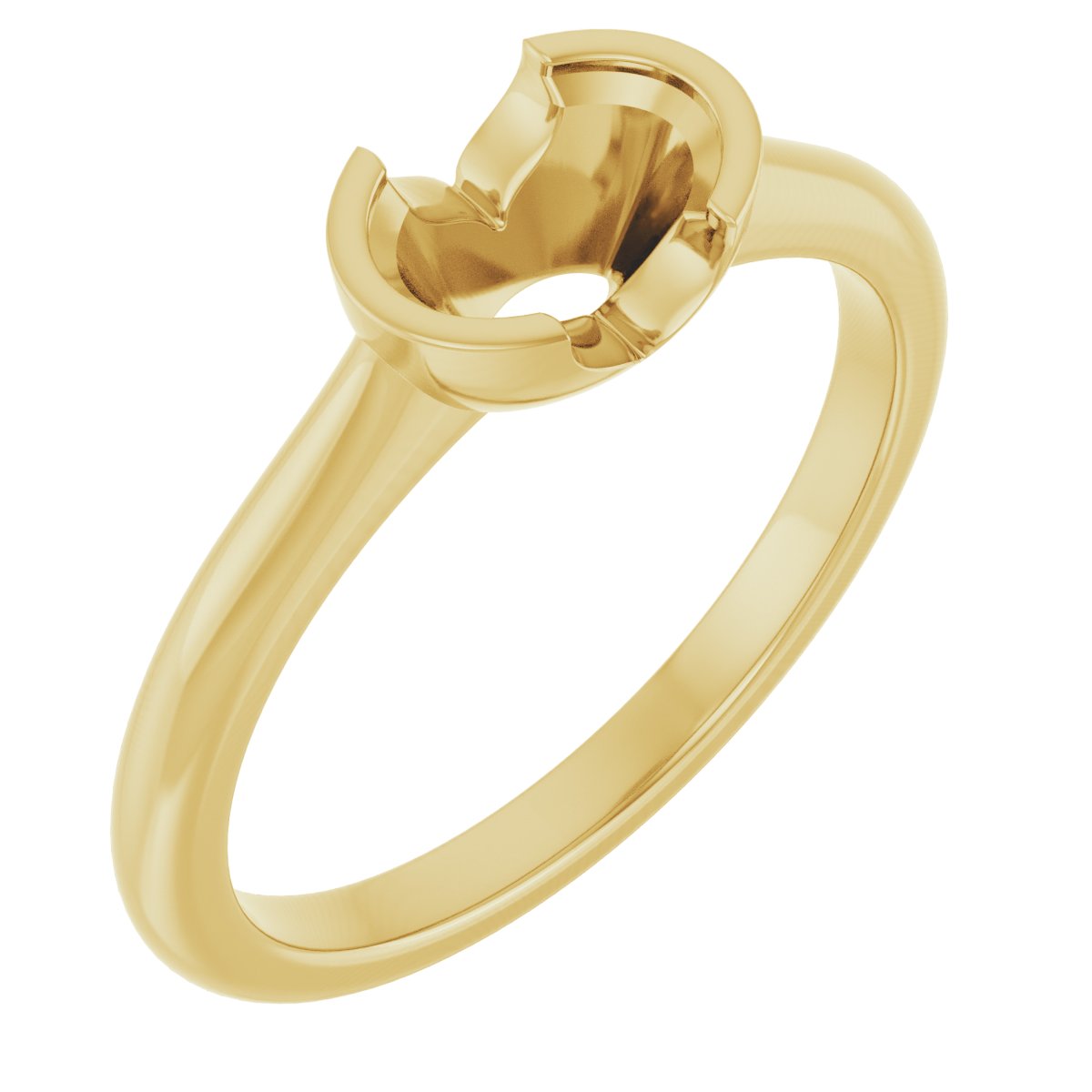 Half-Bezel Solitaire Engagement Ring