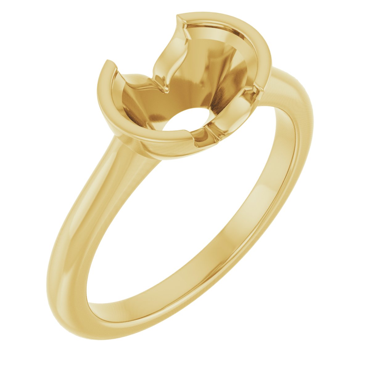 Half-Bezel Solitaire Engagement Ring