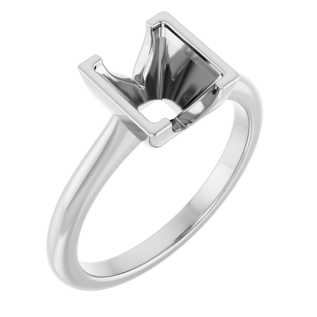 Half-Bezel Solitaire Engagement Ring