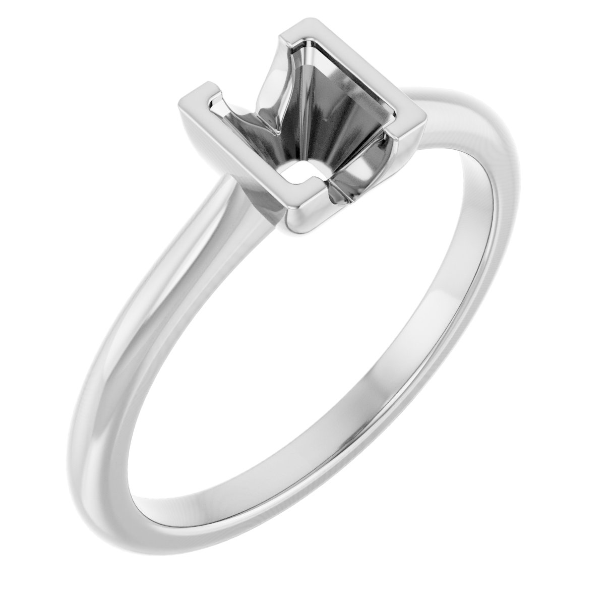 Half-Bezel Solitaire Engagement Ring