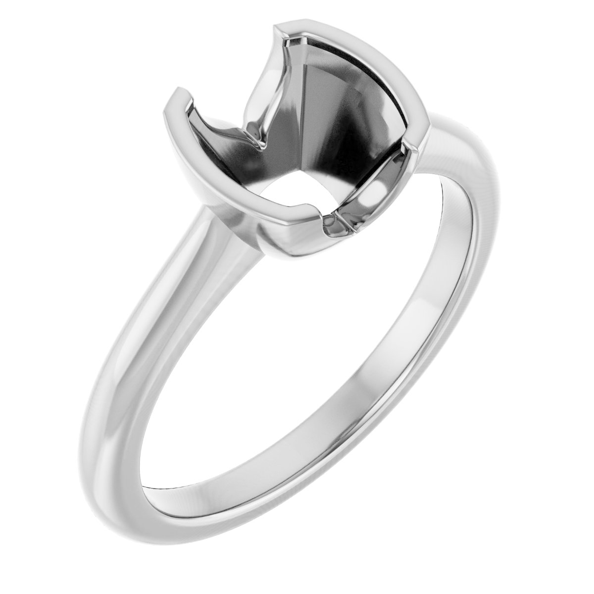 Half-Bezel Solitaire Engagement Ring