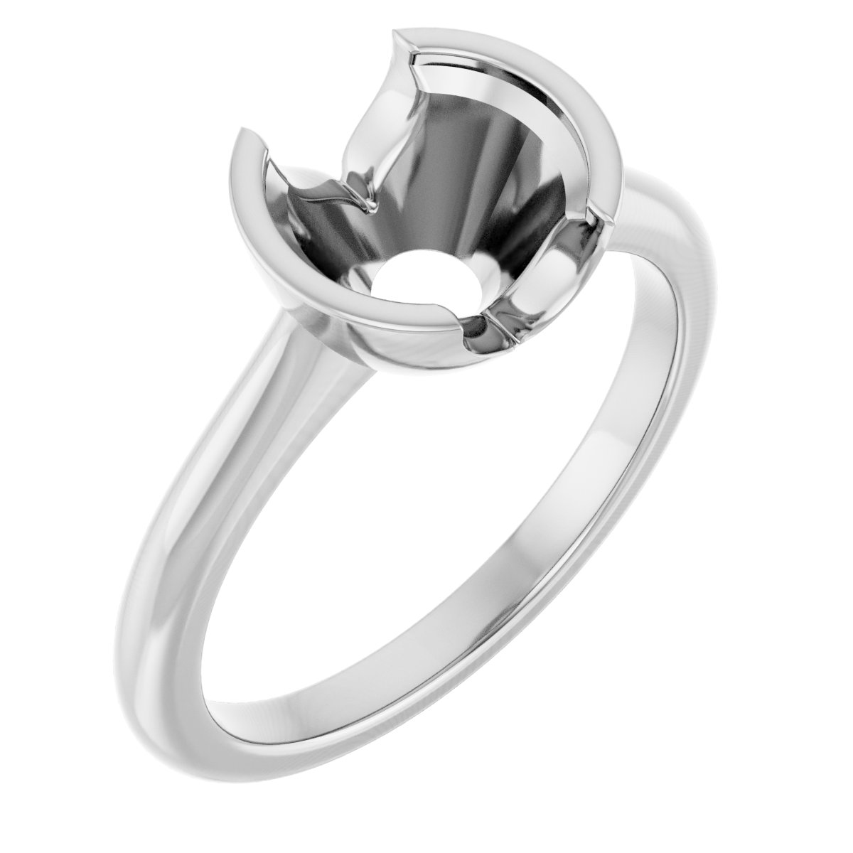 Half-Bezel Solitaire Engagement Ring