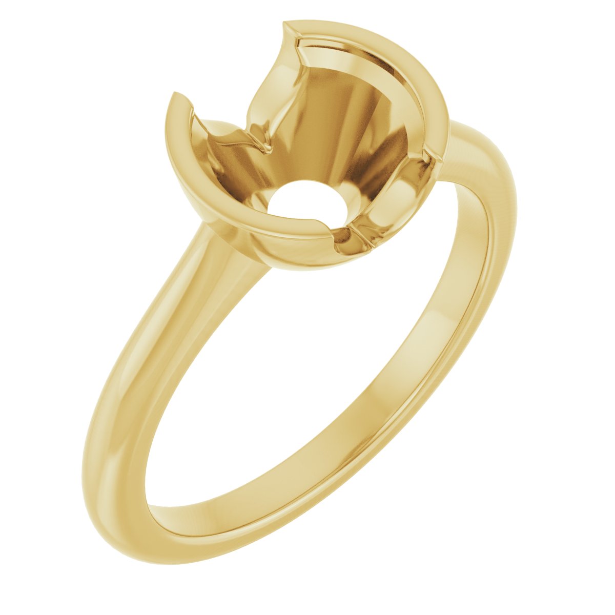 Half-Bezel Solitaire Engagement Ring